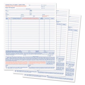 TOPS™ Bill Of Lading,16-line, Three-part Carbonless, 8.5 X 11, 1-page, 50 Forms freeshipping - TVN Wholesale